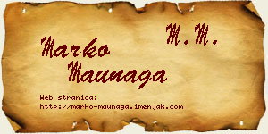 Marko Maunaga vizit kartica